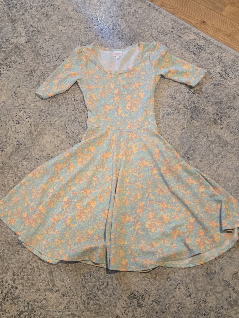 Women’s Dress in Light Blue and Peach